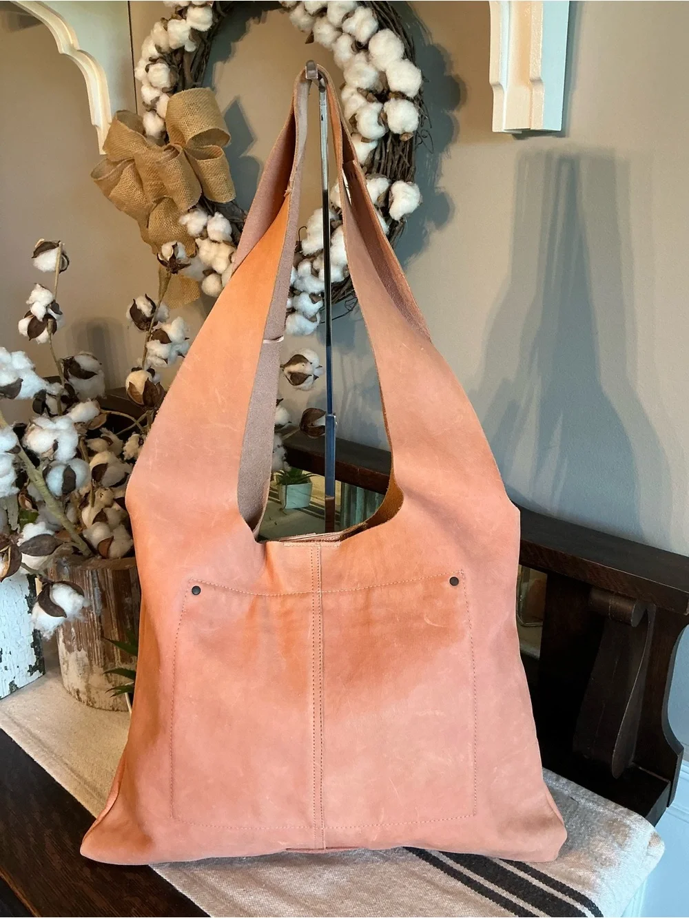 NWT Bed Stu Leather Ariel Hobo Shoulder Slouch Bag Blossom Velvet Retail $249